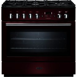 Rangemaster Professional+ FX 90cm 91140 Dual Fuel Range Cooker in Cranberry with FSD Hob